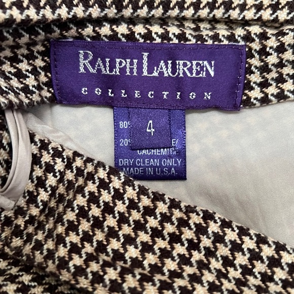 Ralph Lauren Collection Purple Label Cotton & Cashmere Blend Houndstooth Skirt - Picture 2 of 14